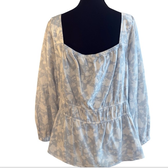 Free Assembly -Women's Square Neck Top with Blouson Sleeves Size XXL - Picture 3 of 9